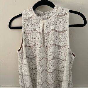 Chic White Lace Sleeveless Top